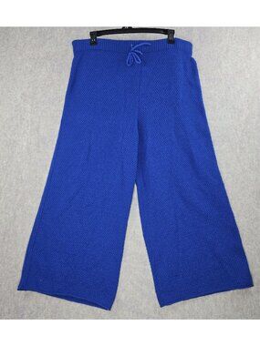 Elastic Waist Womens Knit Pants Royal Blue Size 5XL Relaxed Fit Polyester